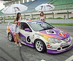 INTEGRA DC5 produced by JUN AUTO came in first in the 5th game of the Hong Kong touring car championship series