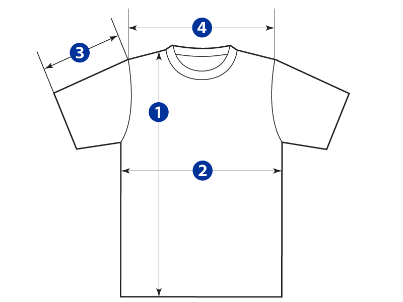 Tシャツサイズ参照図